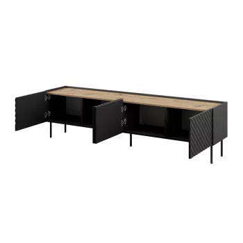 Mueble TV 4D ONDA 200x40x35-54 negro (vertical o montado en pared)