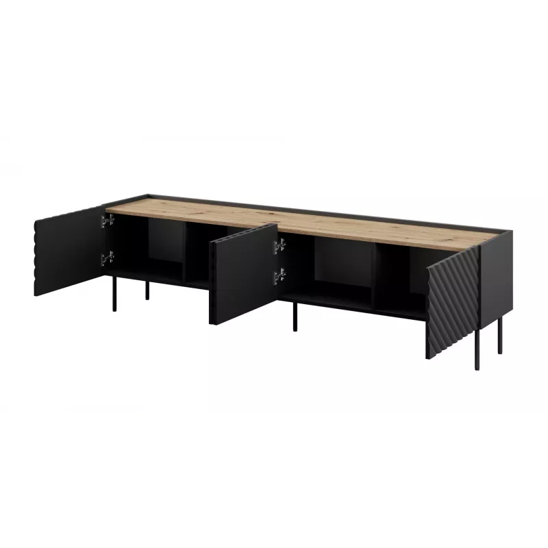 Mueble TV 4D ONDA 200x40x35-54 negro (vertical o montado en pared)