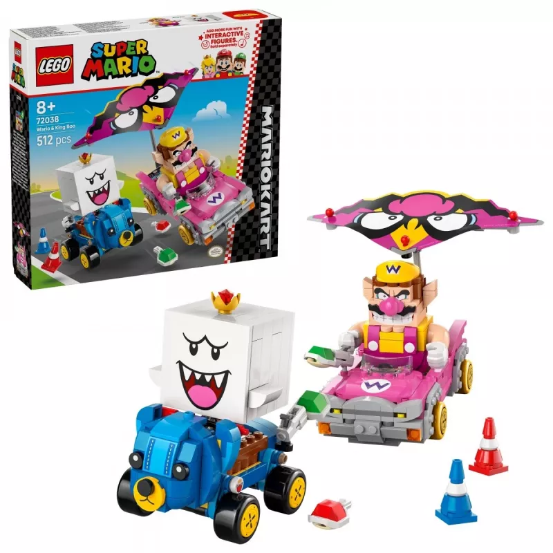 Set de juguete de construcción LEGO 72038 Super Mario Mario Kart Wario King Buu Huu – figuras de personajes y elementos de circuito