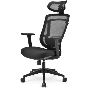 Silla de oficina Sharkoon OfficePal C10 – negra, diseño ergonómico, altura ajustable
