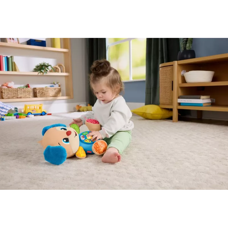 Juguete educativo interactivo MATTEL Fisher-Price Perrito Ríe y Aprende JFD27 – luces, sonidos y botones para el aprendizaje temprano
