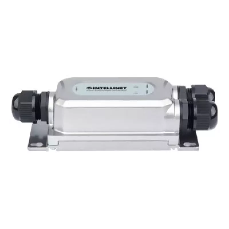 Inyector Gigabit PoE++ Intellinet para exterior antivandálico, un puerto de 60 W, compatible con IEEE 802.3bt (4PPoE), IP67 impermeable, IK10 antivandálico, carcasa de metal