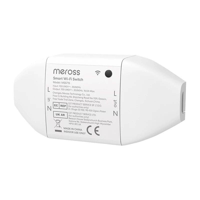Interruptor inteligente Wi-Fi Meross MSS715MA-UN compatible con Matter – relé de empotrar de un canal para domótica