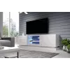 Mueble de TV Cama QIU 200 MDF blanco brillante/blanco brillante