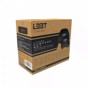 L33T Gaming 160382 Set de cojines de lujo para silla gaming, memory foam, terciopelo, ultrasuave, negro