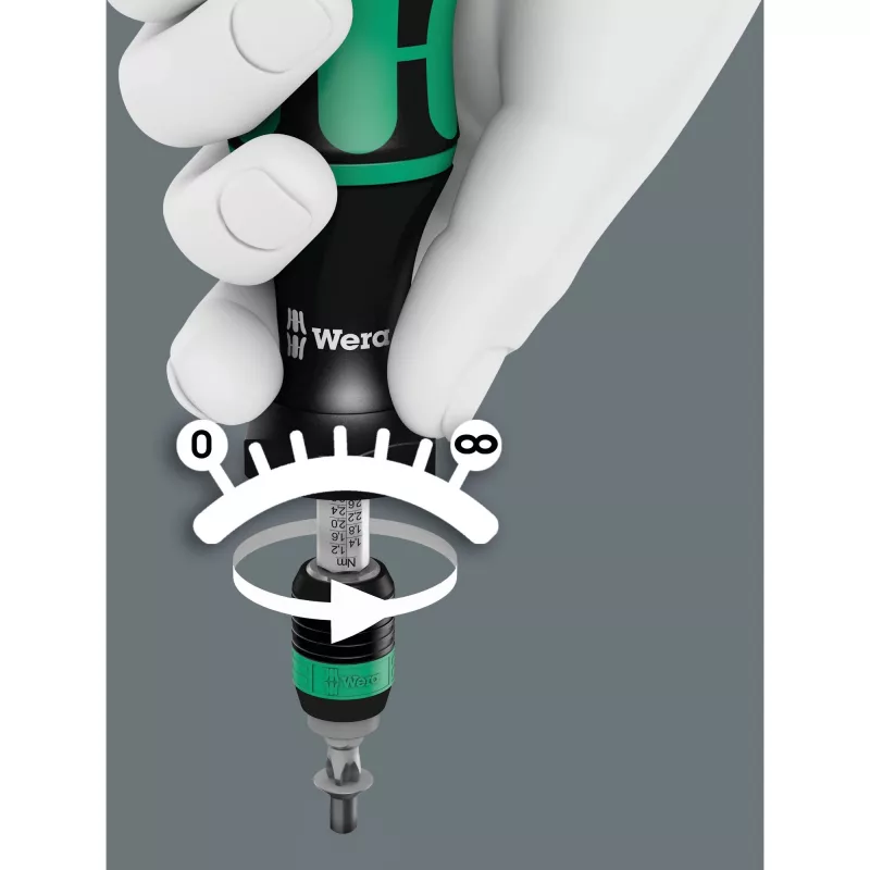 Destornillador dinamométrico 7441, llave dinamométrica negro/verde, para puntas de 1/4