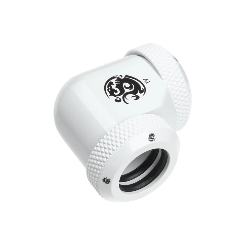 Adaptador BitsPower Multi-Link 90° para 2x racores 12mm AD — blanco (BP-DWE90DML)