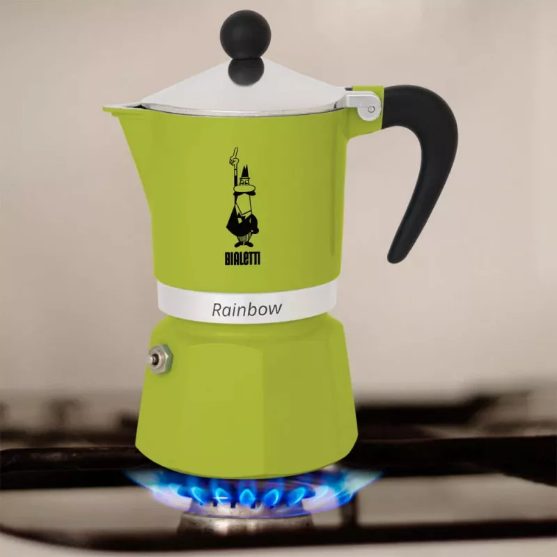 Bialetti Rainbow cafetera moka negra, verde