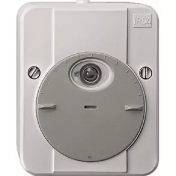 Interruptor eléctrico Merten 544894 — gris, entrada 230 V AC, salida 10 A, IP54, 80×47×97 mm
