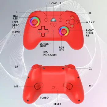 Mando inalámbrico LED Subsonic rojo para Switch