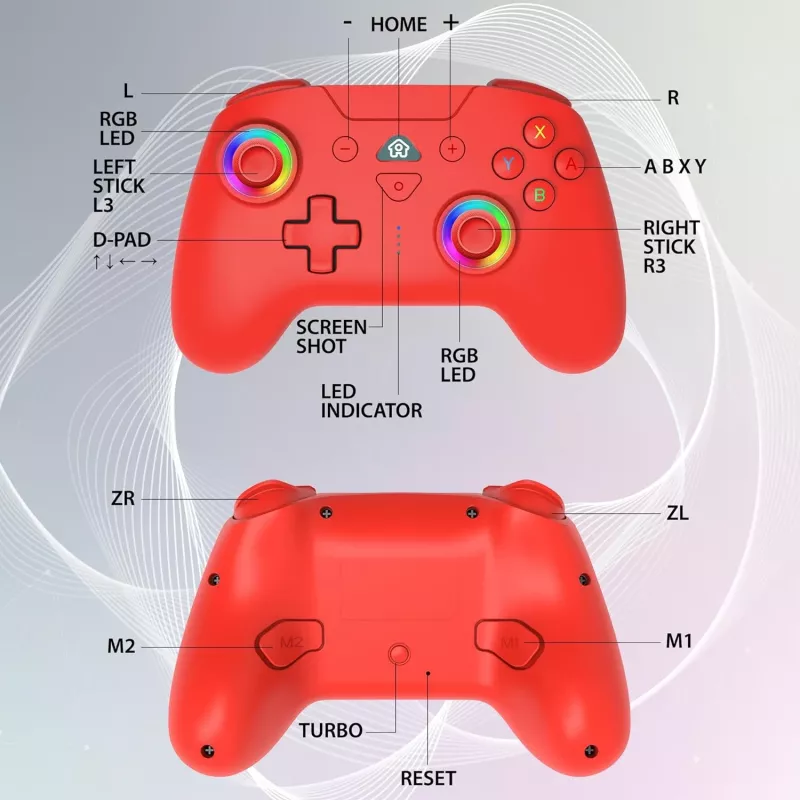 Mando inalámbrico LED Subsonic rojo para Switch