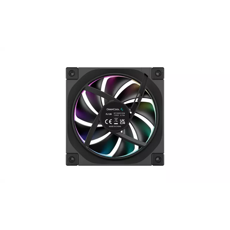 DeepCool FL12R 3-in-1 ventiladores de caja de 120 mm (3 uds.), Reverse, PWM de 4 pines, 500-2150 rpm, FDB, negros