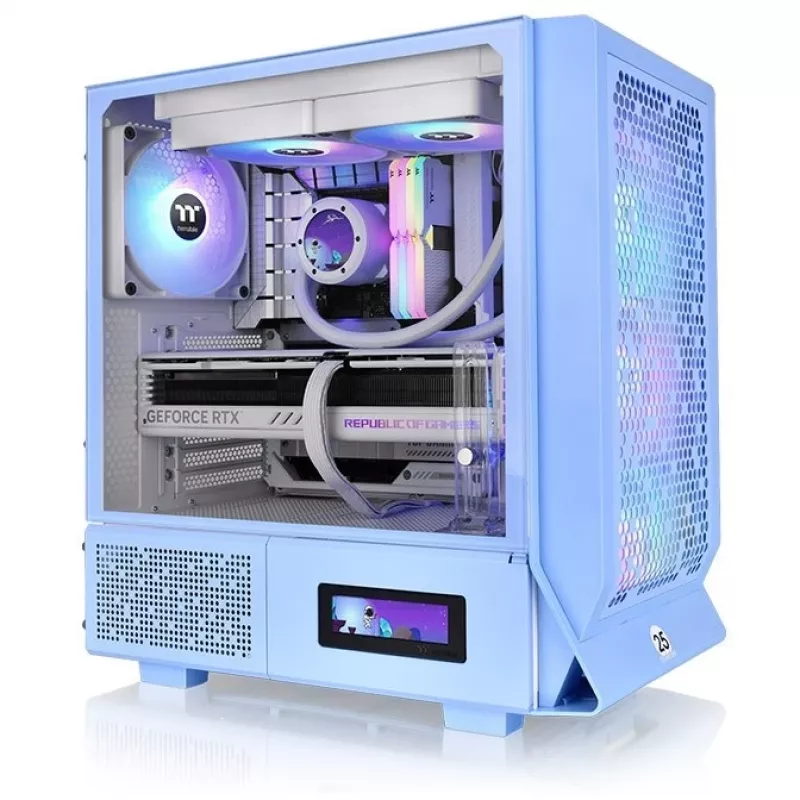 Kit de pantalla LCD Thermaltake de 3,9 pulgadas negro para la serie Tower 300 y Ceres 330 Hydrangea Blue