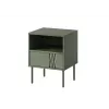 Mesita de noche cama meble TRESSE 44×40×53 cm verde mate, 1 cajón, set de 2