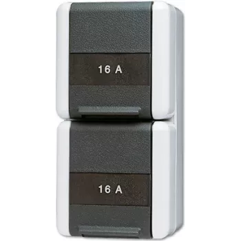 Caja empotrable JUNG 822 NAW Type F, montaje empotrado, 75×151×58 mm