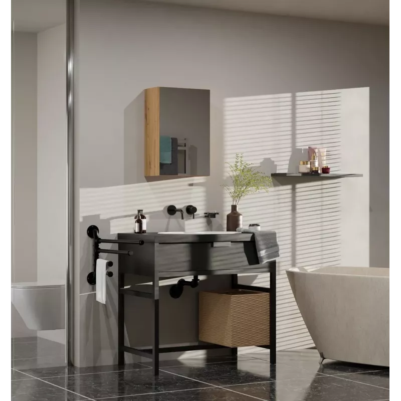 Top E Shop POLA 1DL ARTISAN armario de almacenaje para baño, roble