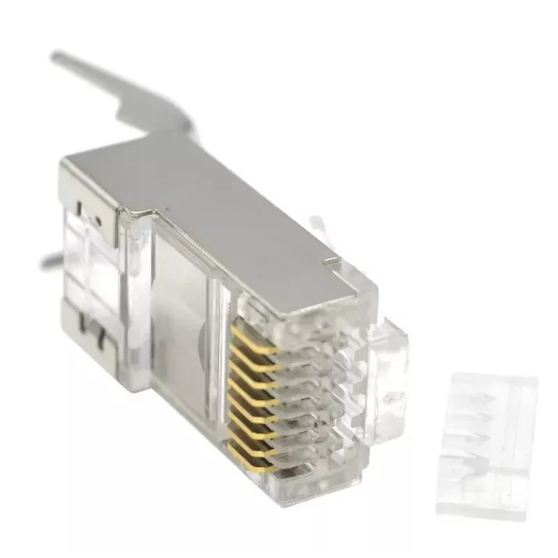 Conector macho RJ45 GEMBIRD CAT7 8P8C dorado 15µ FTP/SFTP, pack de 100