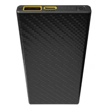 Batería externa portátil Nitecore CARBO 10000 — litio-ion 10000 mAh, 38 W PD, USB-A + USB-C, gris