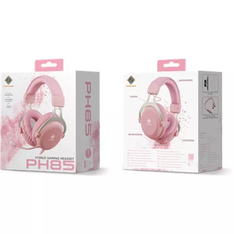 Auriculares y headset Deltaco GAM-030-P con cable diadema Gaming USB Type-A Rosa (GAM-030-P)