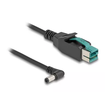Cable PoweredUSB DeLOCK conector macho 12 V a conector macho DC 5,5 x 2,5 mm acodado 1 m
