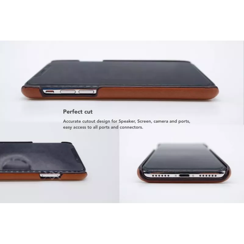 Funda trasera con compartimento para tarjetas VixFox para iPhone XSMAX – marrón caramelo, carcasa trasera con compartimento para tarjetas