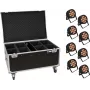 EUROLITE set de 8x LED IP PAR 12x9W SCL Spot con maleta con ruedas