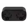 Enchufe inteligente doble controlado por Wi-Fi TUYA, negro