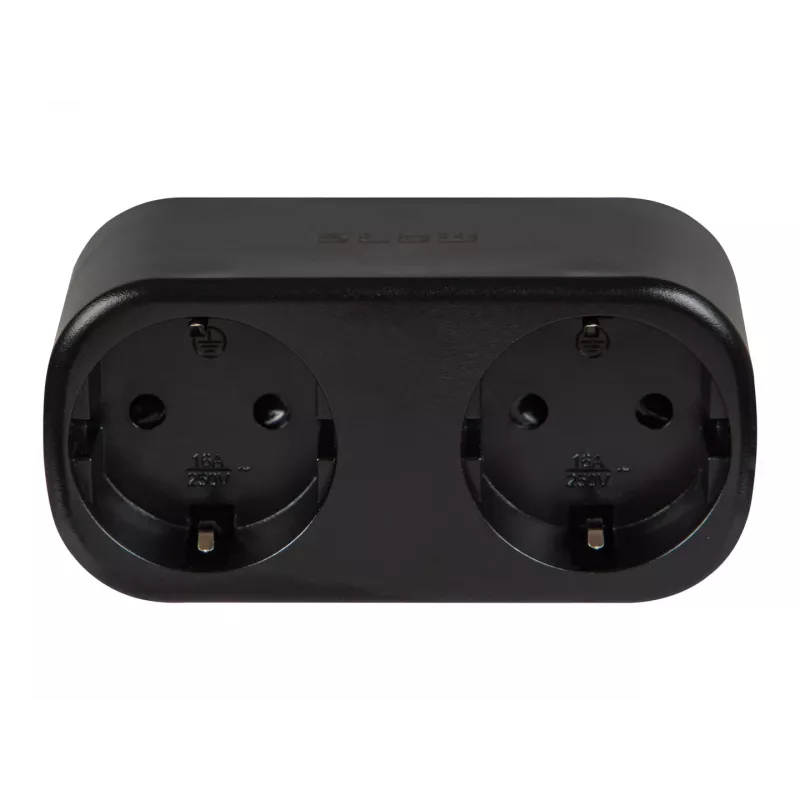 Enchufe inteligente doble controlado por Wi-Fi TUYA, negro