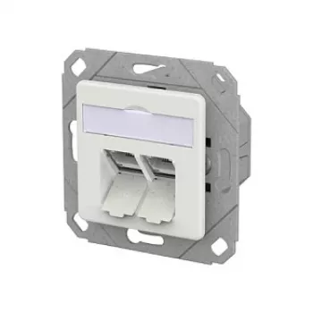 METZ CONNECT toma de conexión E-DAT C6A LSA++ 2 puertos UPk blanco tráfico