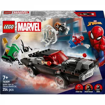 LEGO Marvel Super Heroes Set de construcción Coche muscle de Spider-Man vs. Venom 76309 — 254 piezas, 3 minifiguras, edad 7+