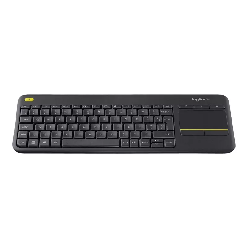 Teclado inalámbrico Logitech Wireless Touch Keyboard K400 Plus - Teclado - con touchpad - inalámbrico - 2,4 GHz - Bélgica - Negro