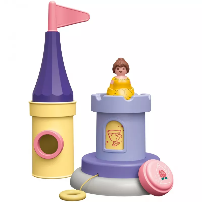 PLAYMOBIL JUNIOR y Disney: torre de juego de Bella con sonido | set de juego para niños pequeños de 1 a 3 años