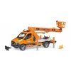 Vehículo BRUDER MB Sprinter plataforma elevadora edad recomendada 3+