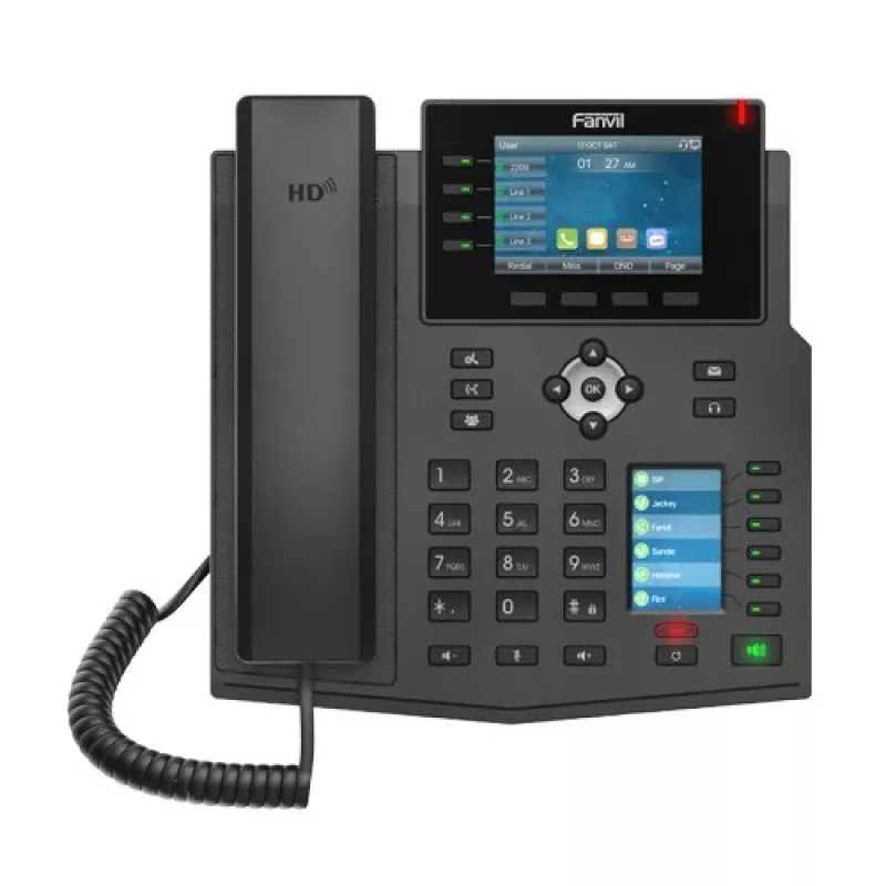 Teléfono IP Fanvil X5U negro 16 líneas LCD Wi-Fi terminal alámbrico