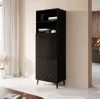 Armario de almacenamiento Cama Meble ABETO 60×40×176,5 cm negro brillo, de pie junto a la pared