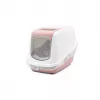 Bandeja arenero cubierta para gatos Savic Nestor blanco-rosa, bandeja cerrada con tapa, 56×39×38,5 cm