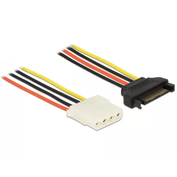 Cable de alimentación interno DeLOCK 60136 0,2 m SATA 15 pines a Molex 4 pines