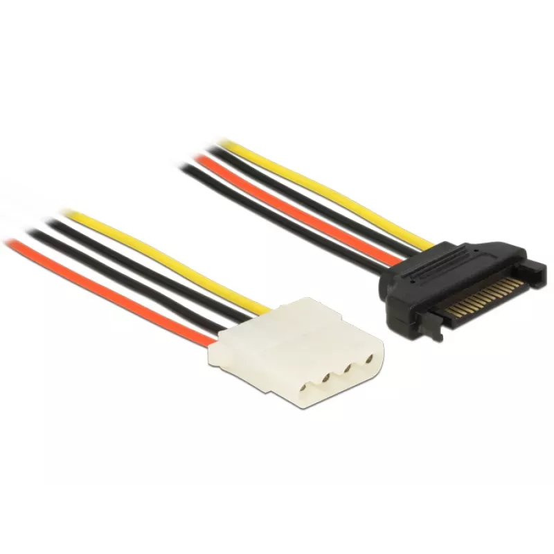 Cable de alimentación interno DeLOCK 60136 0,2 m SATA 15 pines a Molex 4 pines