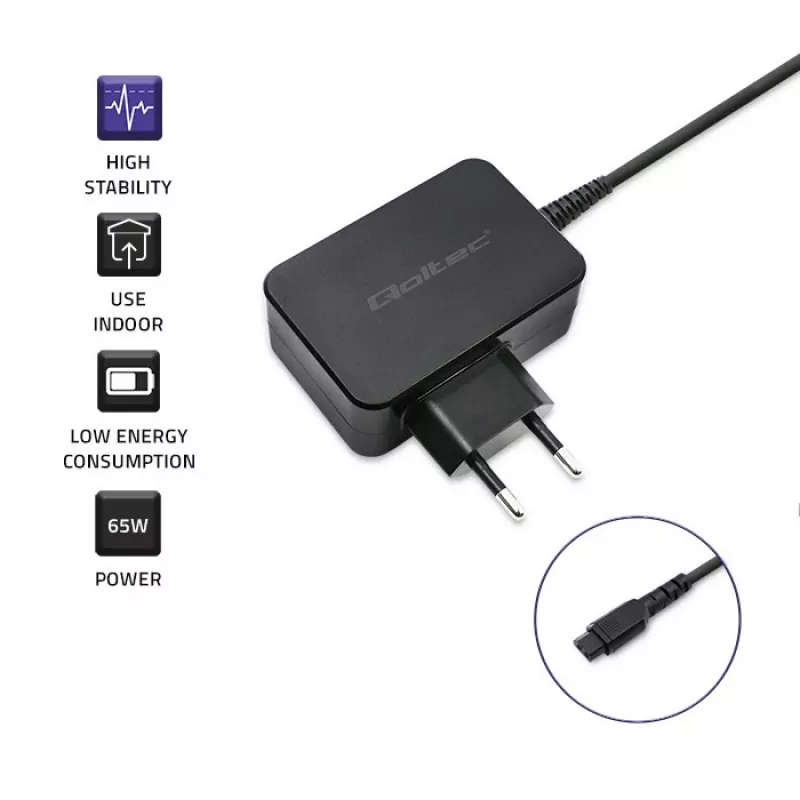 Fuente de alimentación universal QOLTEC 52414 65W con 10 conectores intercambiables