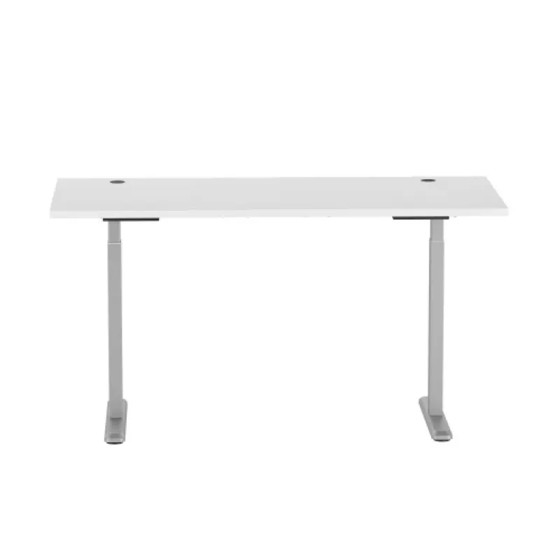 Mesa regulable en altura Up Up Bjorn Gray, tablero L Blanco