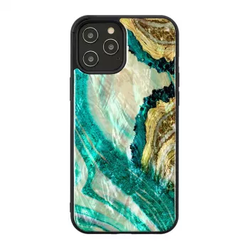 Funda protectora iKins para Apple iPhone 12 Pro Max — diseño aqua ágata