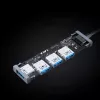 Hub USB Aukey CB-H36 — 4 puertos USB 3.2 Gen 1 Type-A, host USB 2.0, 5000 Mbit/s, aluminio plata
