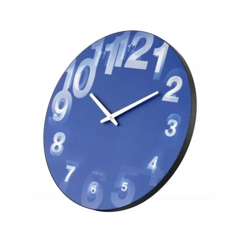 NeXtime Reloj 3077bl 3D, Ø39,5 cm, pared, azul/blanco