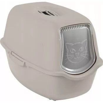 Arena para gatos rotho Kuweta Bailey beige – modelo 4004507422, arenero compacto con tapa, filtro de carbón y asa de transporte