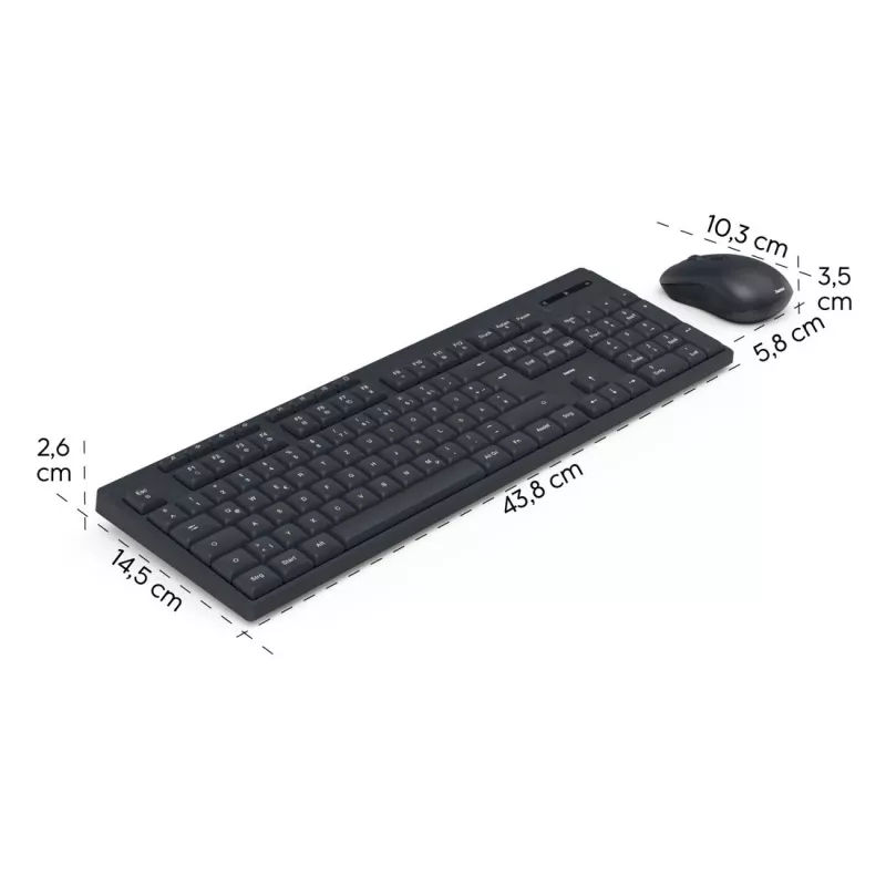 Conjunto de teclado y ratón WKM-200 negro