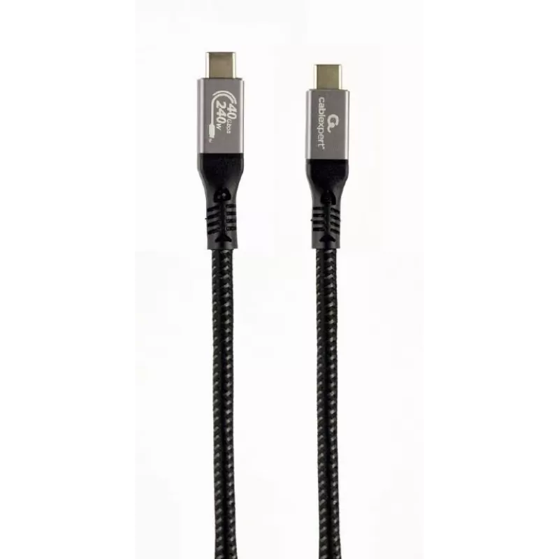 Cable USB-C a USB-C GEMBIRD CCBP-USB4-CMCM240 1,5 m, USB4 Gen 3x2, 40 Gbit/s, 240 W, negro
