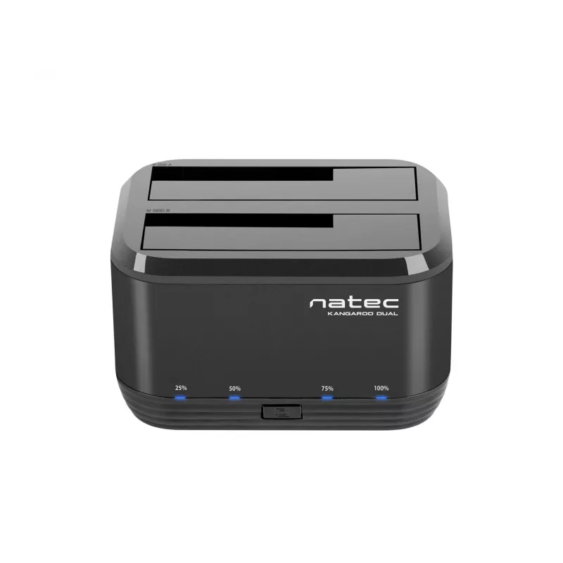 Base de acoplamiento para discos duros 2,5/3,5 USB 3.0 Natec Kangaroo Dual, función de clonación, fuente de alimentación