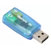 Tarjeta de sonido externa USB Gembird Virtus2 — interfaz USB, auriculares de 3,5 mm, azul transparente