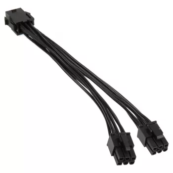 Cable divisor de alimentación PCIe 6-pin a PCIe 6-pin x2, 0,15 m, No name ZUAD-766, negro