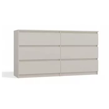 Cómoda MALWA M6/140 de top e shop — 6 cajones, 1380×400×750 mm, laminado crema